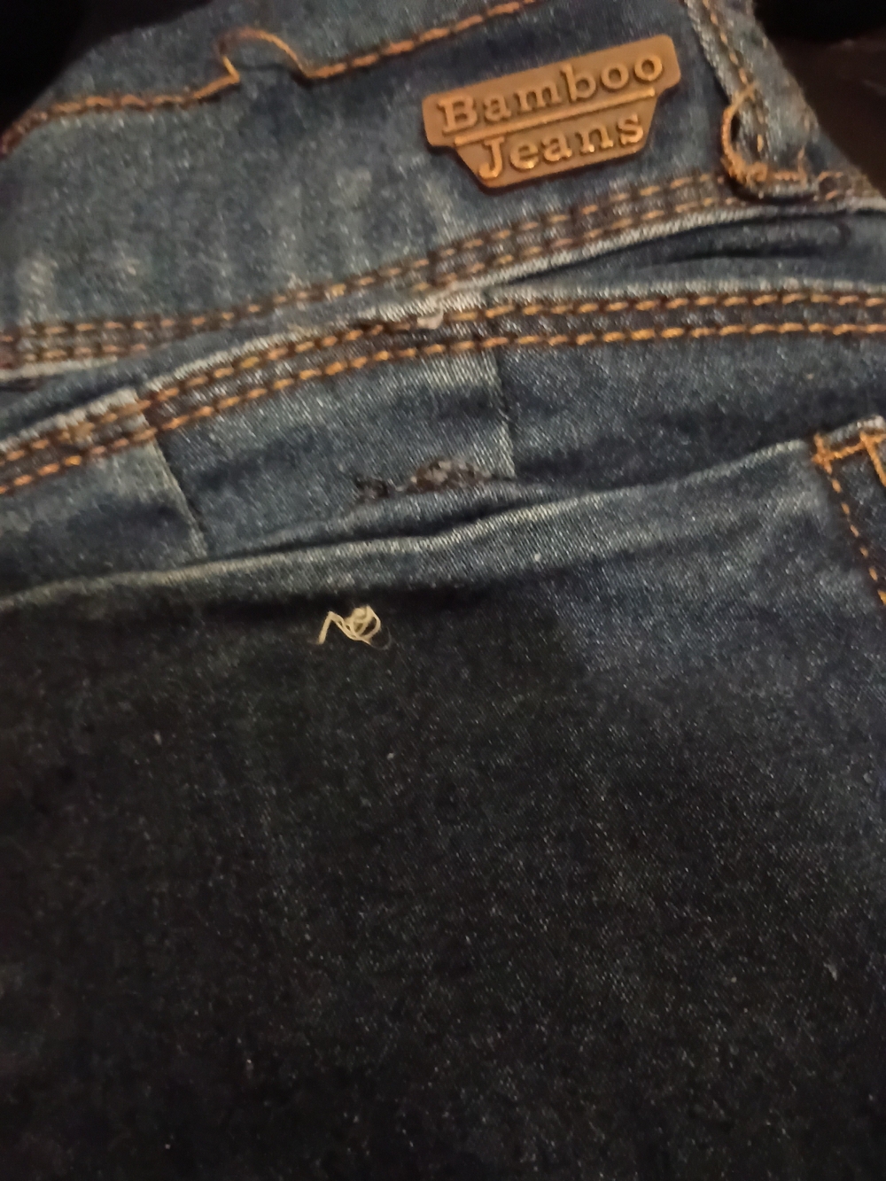 BAMBOO Blue Denim Jeans with Contrast Stitching